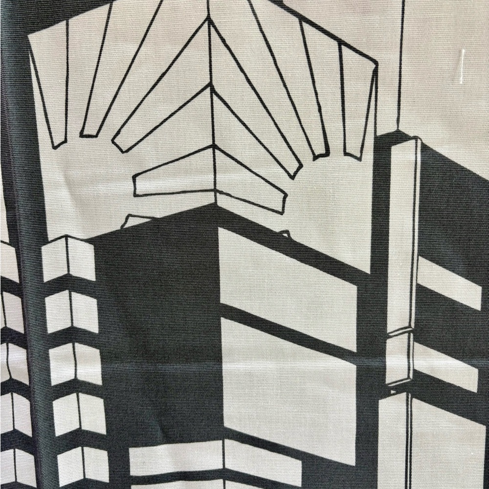 IKEA grey and White Graphic Fabric. Approximately 2 yards. Asa Ekstrom 2008
